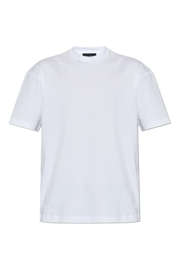 BIAŁY  T-shirt z wyszytym logo