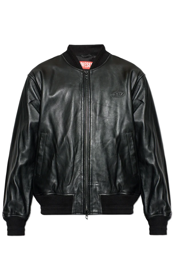 CZARNY Skórzana kurtka `L-TYPE A20476`