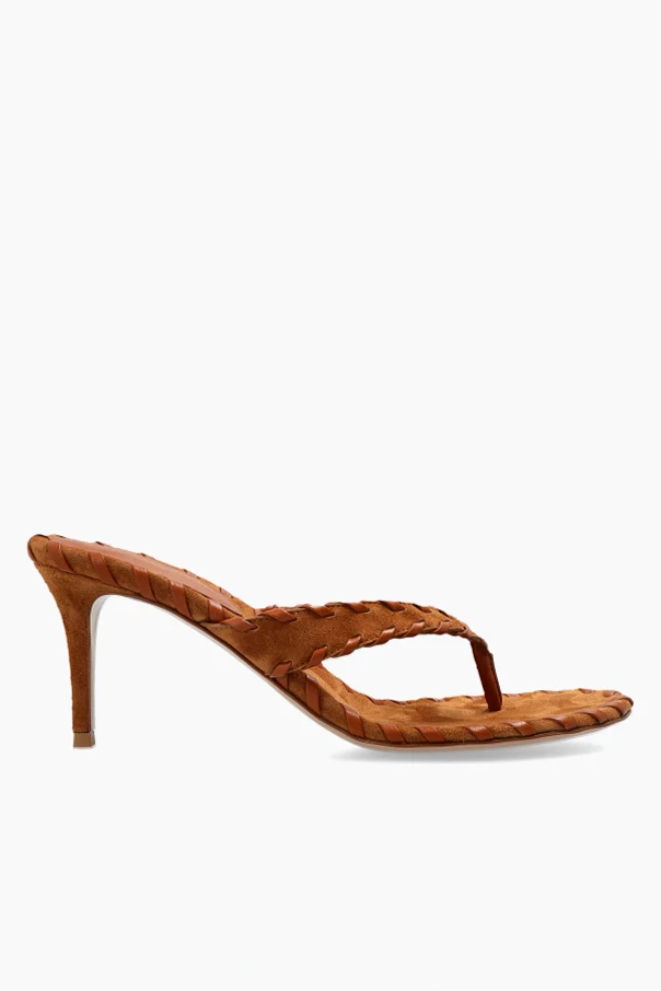 BROWN ‘Zaira Thong’ heeled mules