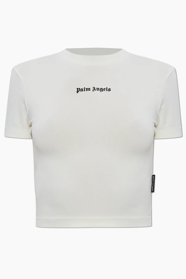 WHITE Short top with printed logo