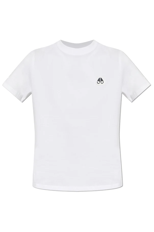 BIAŁY  T-shirt z naszywką z logo