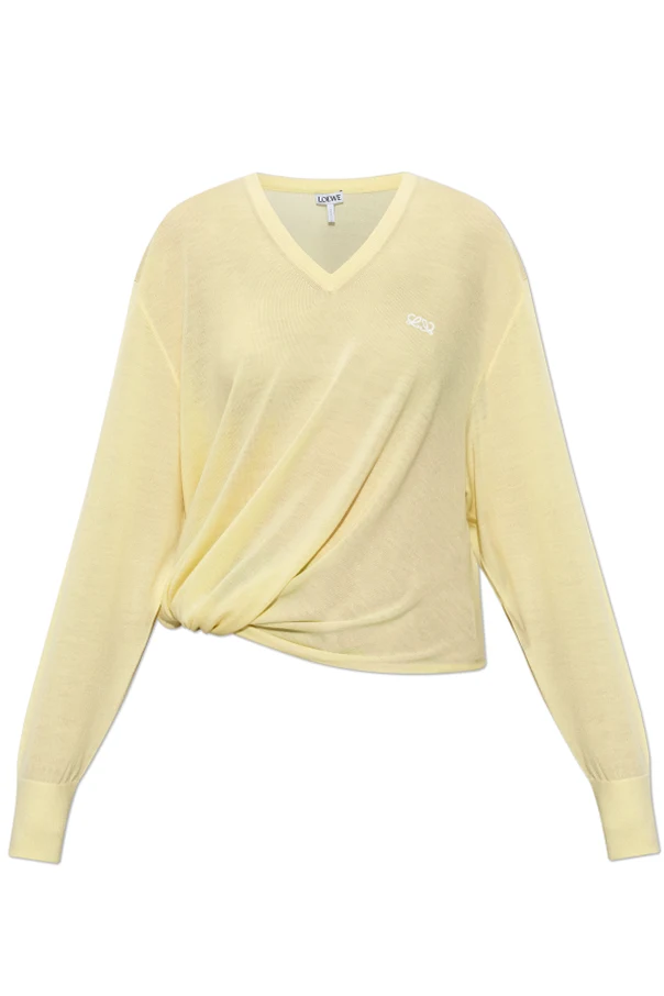 YELLOW  V-neck sweater