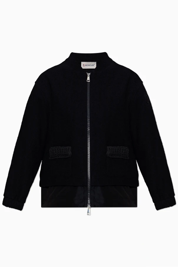 BLACK Cardigan made of mixed fabrics
