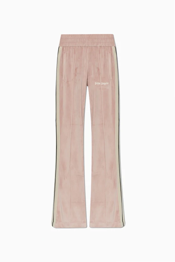 PINK Velvet pants with side stripes