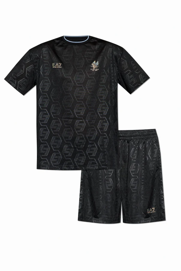 CZARNY Komplet: t-shirt i szorty