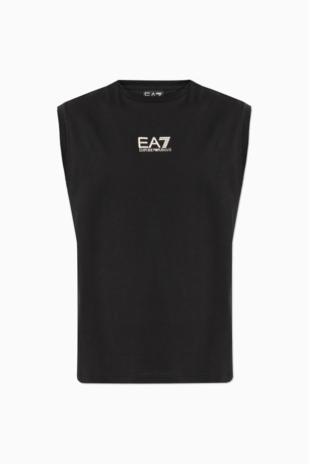 CZARNY T-shirt z wyszytym logo