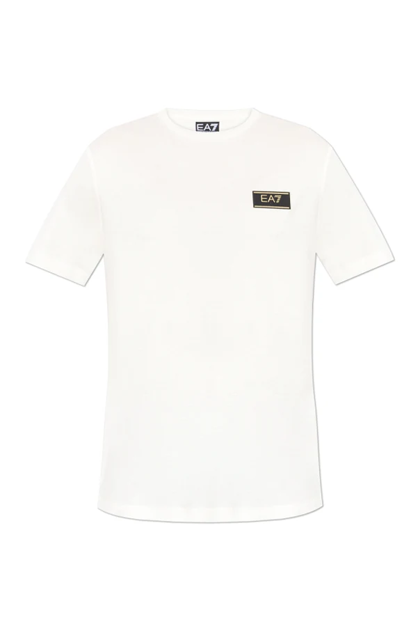 BIAŁY  T-shirt z naszywką z logo