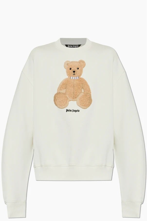 WHITE Sweatshirt with a distinctive teddy bear motif