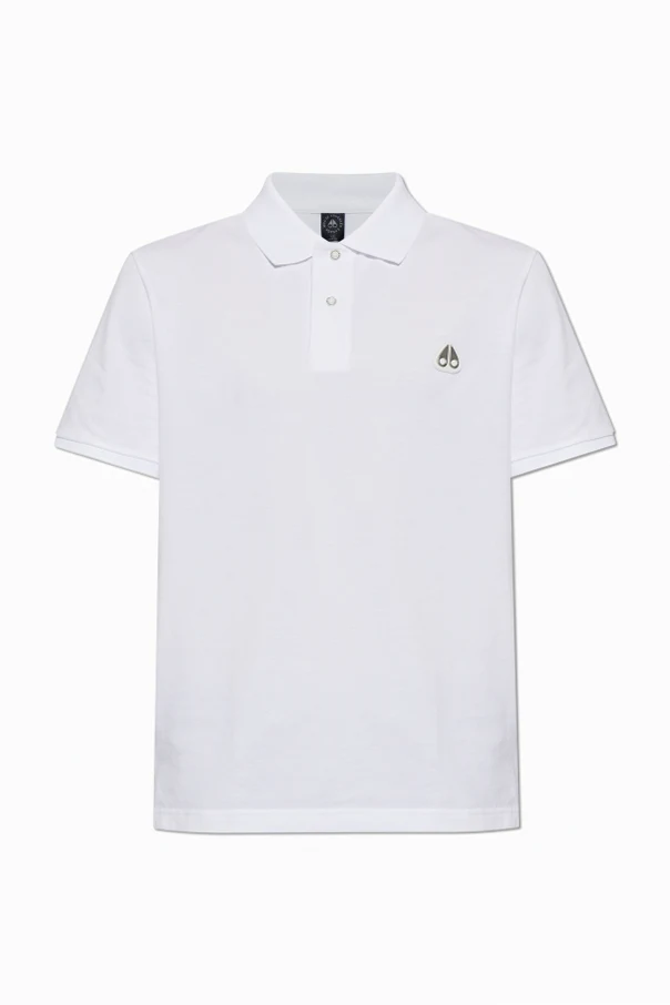 BIAŁY  Polo z naszywką z logo