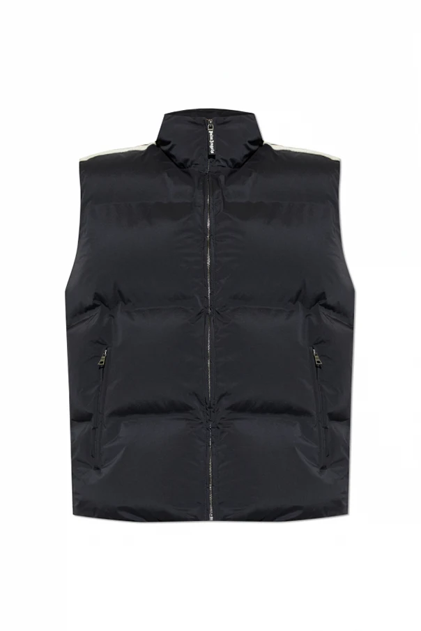 BLACK Insulated vest with stand-up collar