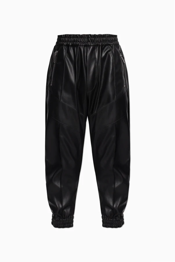 CZARNY Spodnie z imitacji skóry