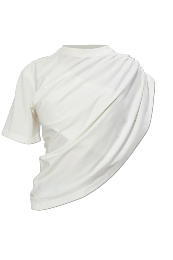 WEISS Asymmetrisches Top mit gesticktem Logo