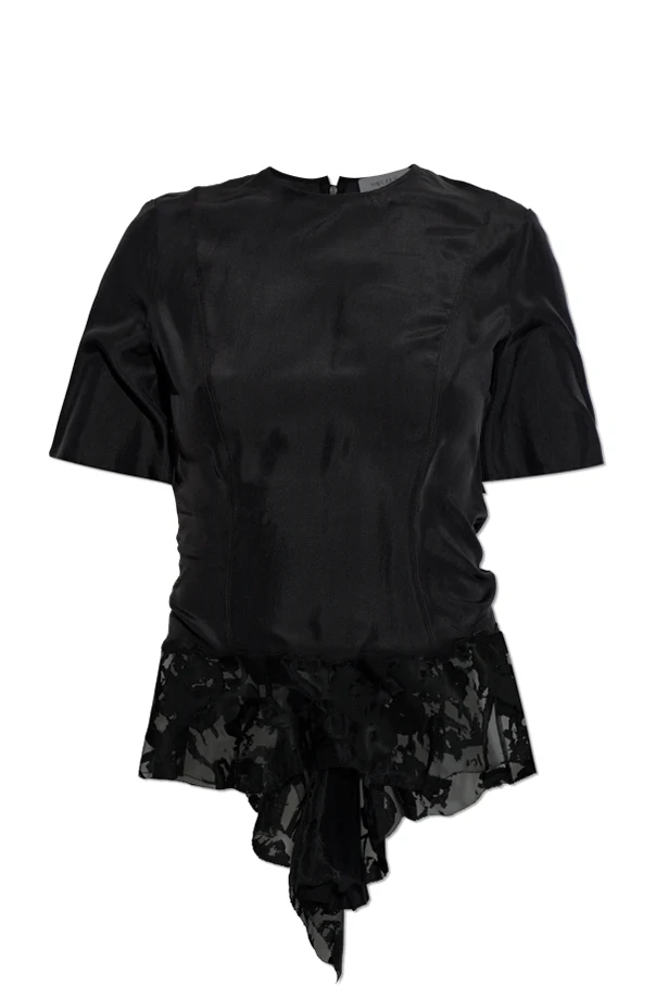 SCHWARZ T-Shirt mit asymmetrischem Schnitt