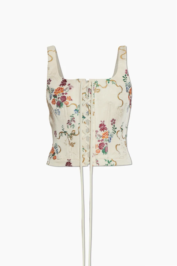 CREME Top mit Blumenmuster