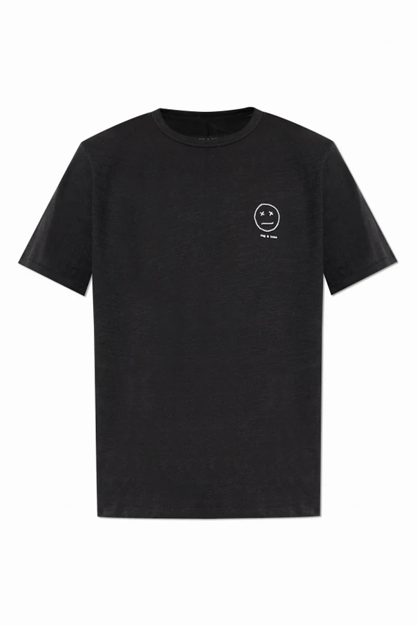 CZARNY T-shirt z logo