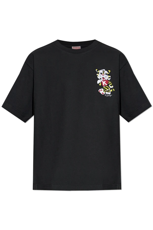 CZARNY Bawełniany t-shirt