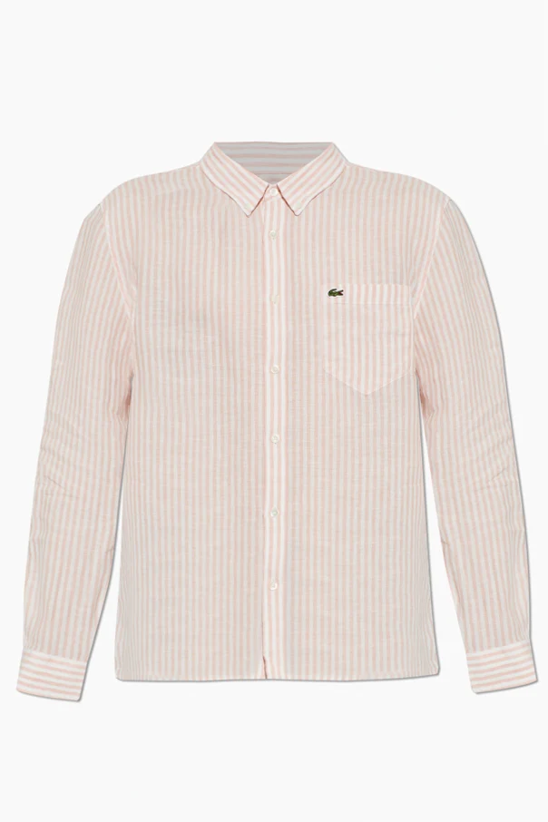 PINK Linen shirt with striped pattern