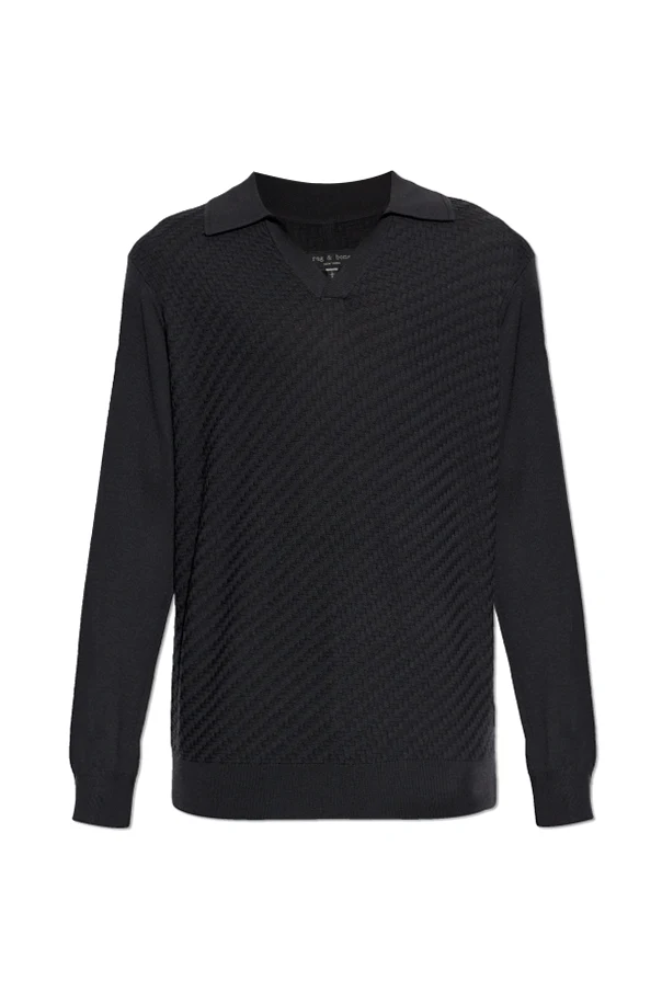 SZARY Wełniane polo