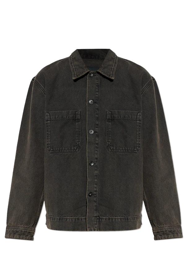 CZARNY Jeansowa kurtka z kieszeniami