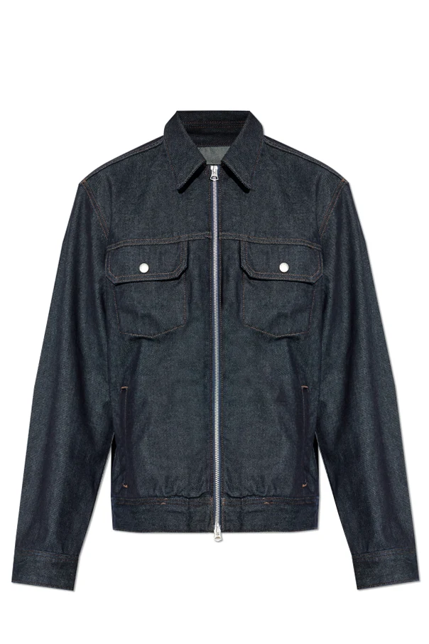 GRANATOWY Jeansowa kurtka