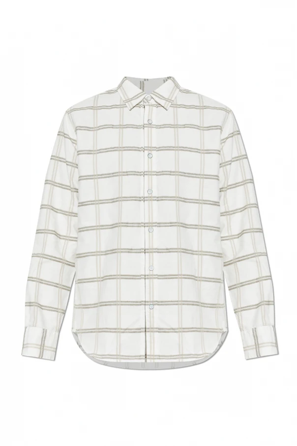 BIAŁY  Koszula ze wzorem w kratę