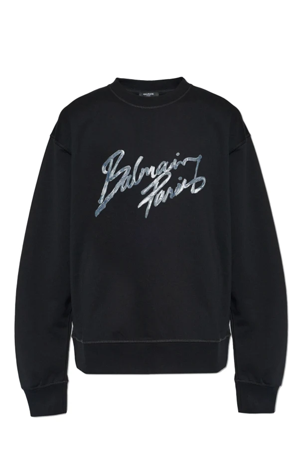 SCHWARZ Sweatshirt mit aufgedrucktem Logo