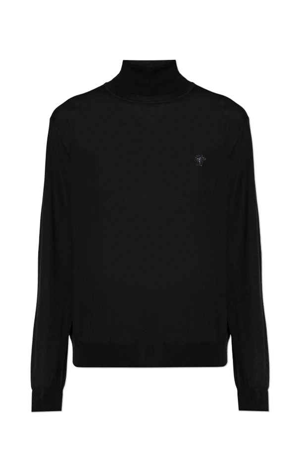 CZARNY Golf z nadrukiem Meduzy