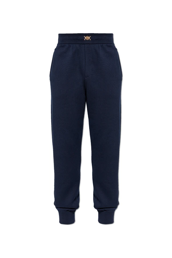 NAVY BLUE Pants with elastic cuffs
