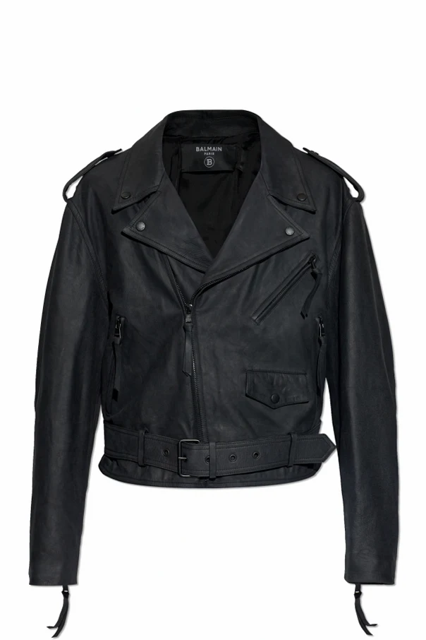 CZARNY Skórzana kurtka