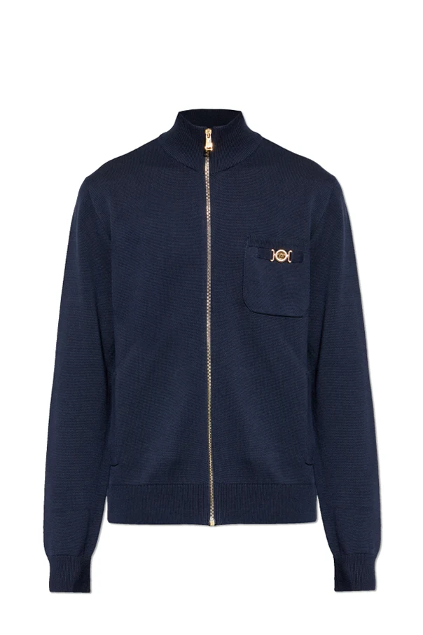 MARINEBLAU Strickjacke mit Tasche