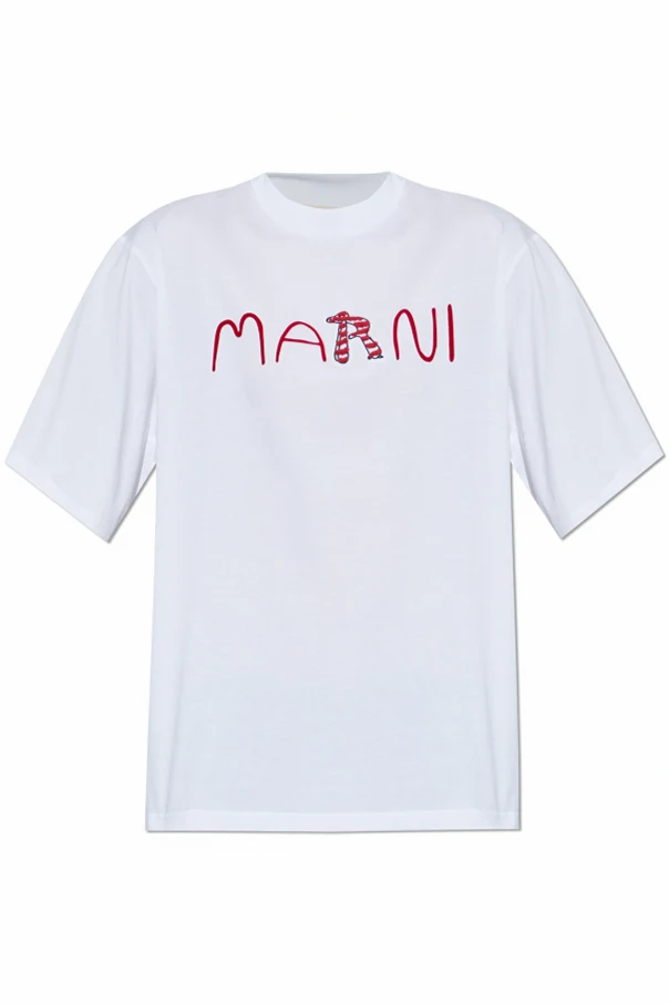 WEISS T-Shirt mit Logo und samtigem Finish