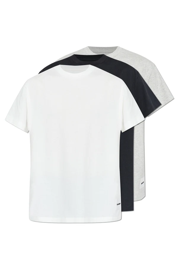 WEISS T-Shirt-Set mit Logo, 3 Stück