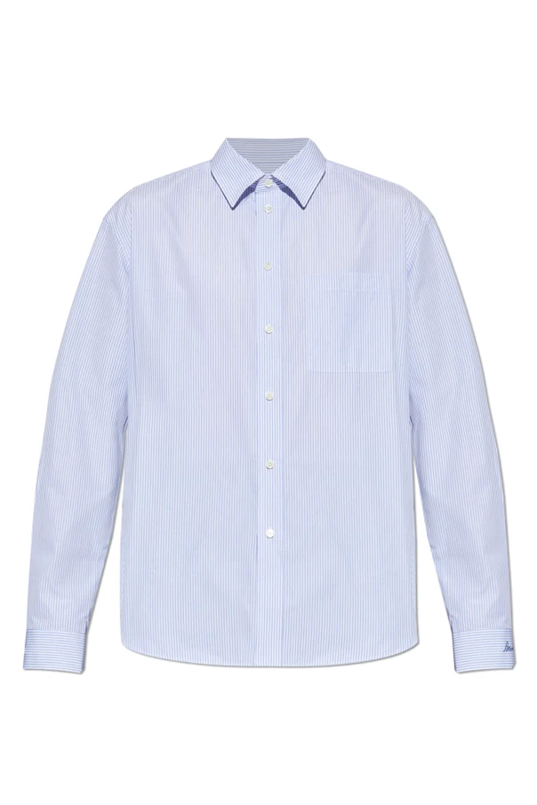 BLUE Striped pattern shirt