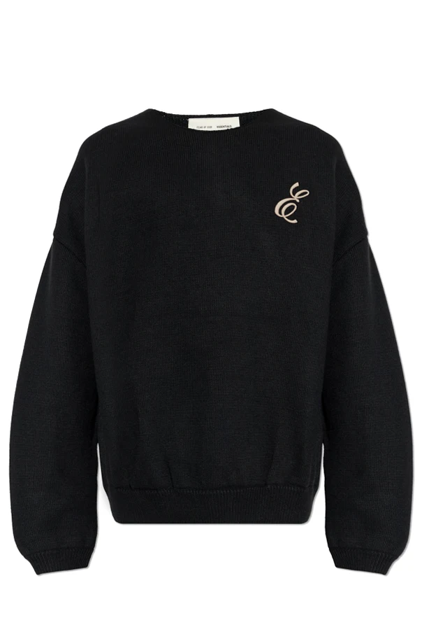 BLACK Sweater with embroidered logo