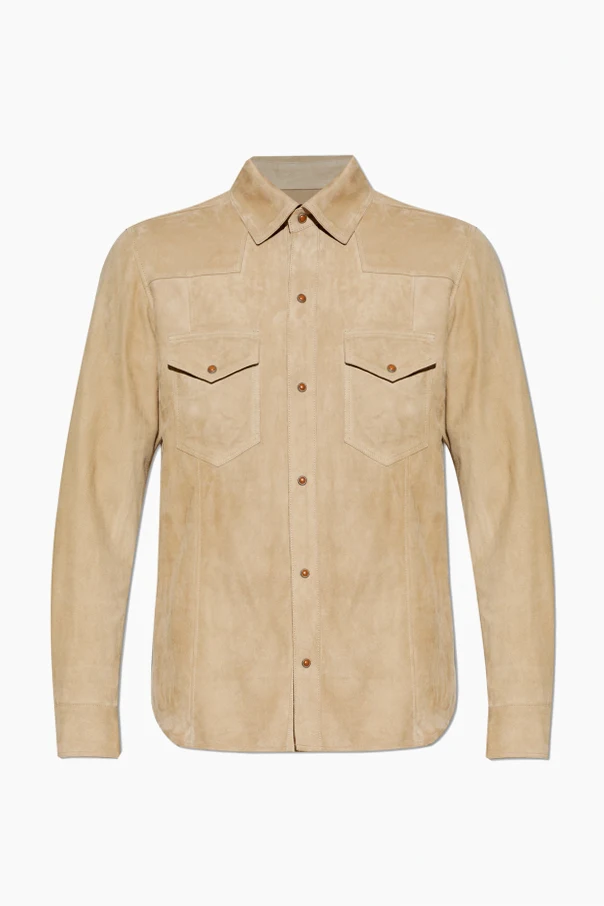 kremowy Zamszowa koszula