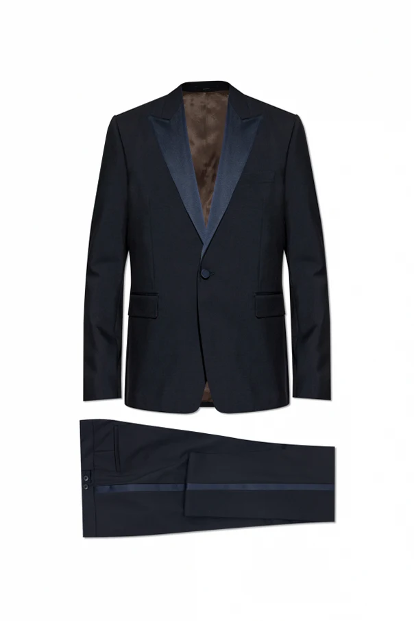 MARINEBLAU Wollanzug mit doppeltem Schlitz