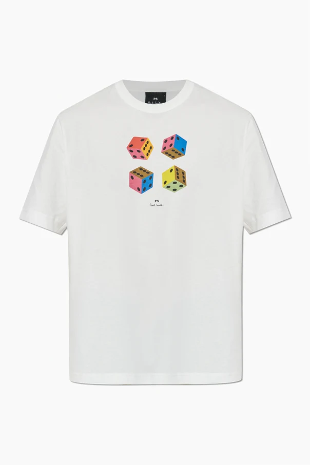 WEISS T-Shirt mit buntem Aufdruck