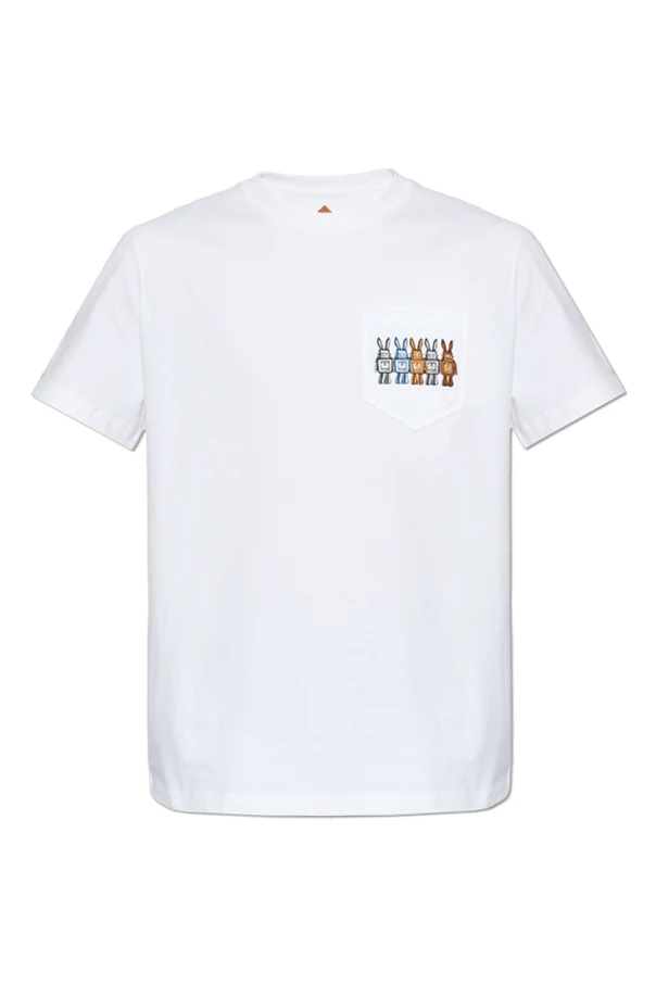 WHITE Cotton T-shirt with pocket