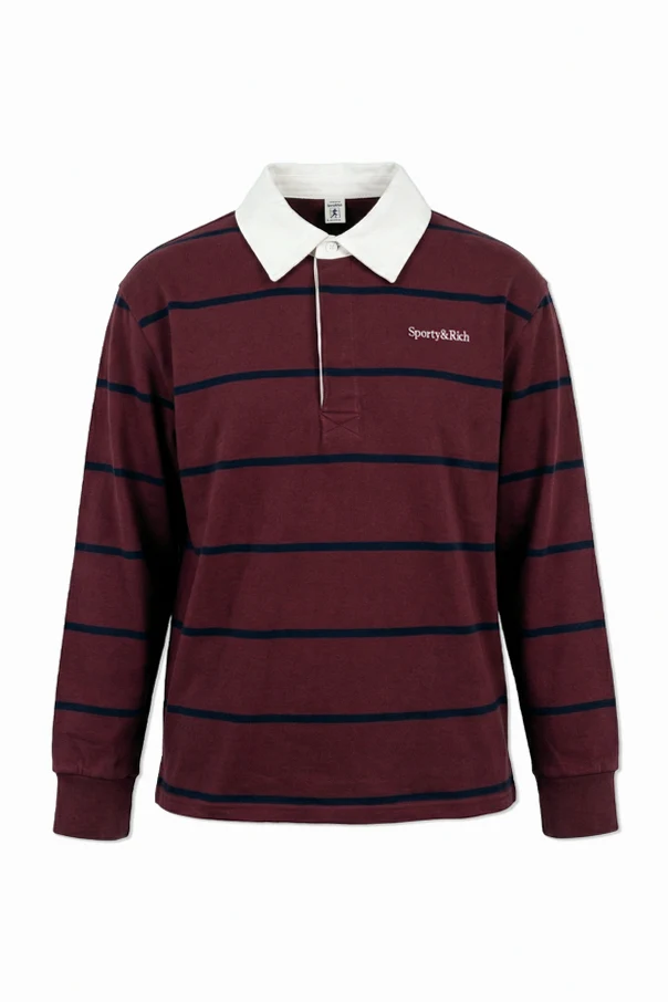 BURGUNDY Long-sleeve polo from the ‘Central Park Drop’ collection