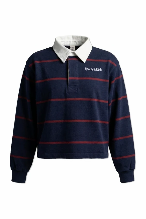NAVY BLUE Long sleeve polo from the ‘Central Park Drop’ collection