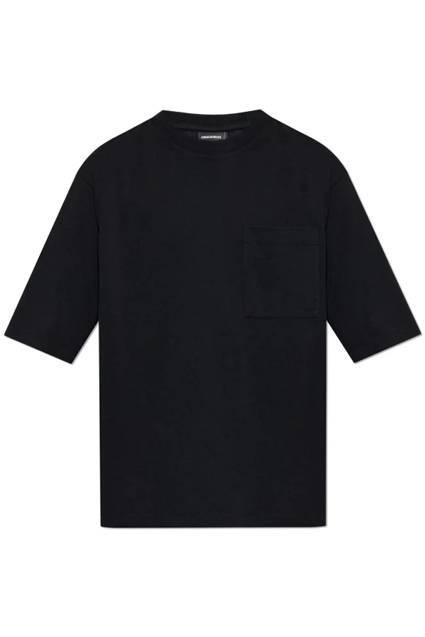 SCHWARZ T-Shirt mit Tasche