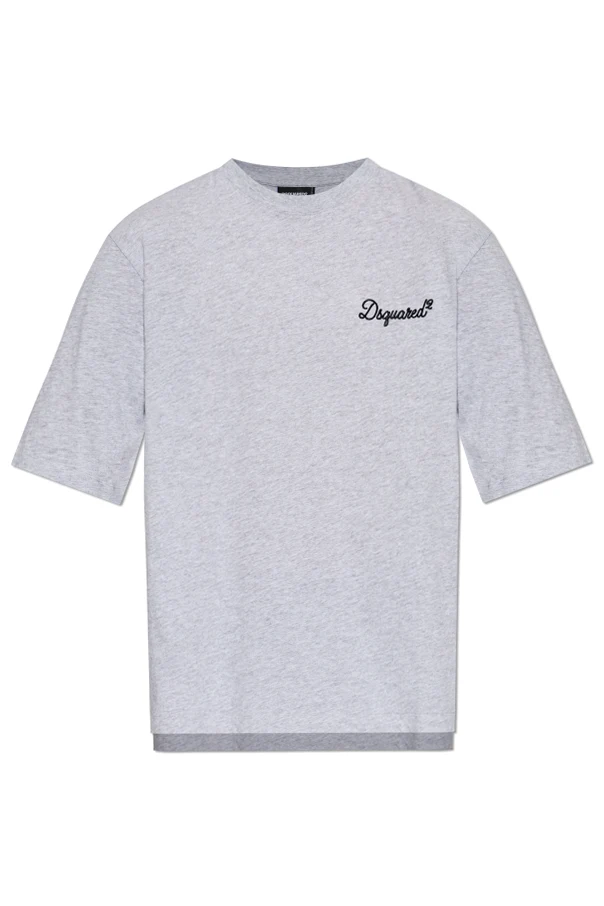 GRAU T-Shirt mit gesticktem Logo