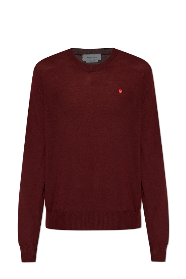BURGUNDER Wollpullover mit Logo