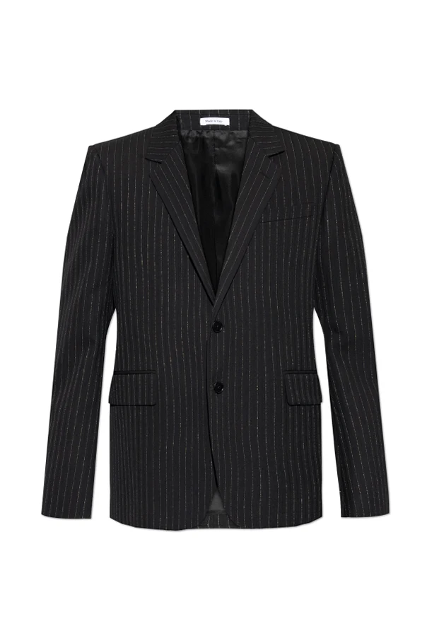 SCHWARZ Wollblazer mit Lurex-Faden
