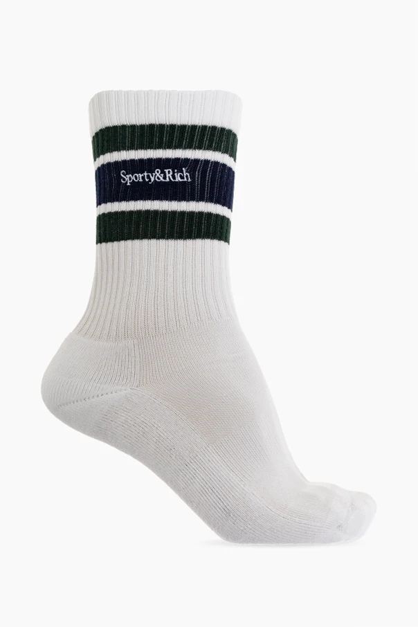 WHITE Cotton socks with logo