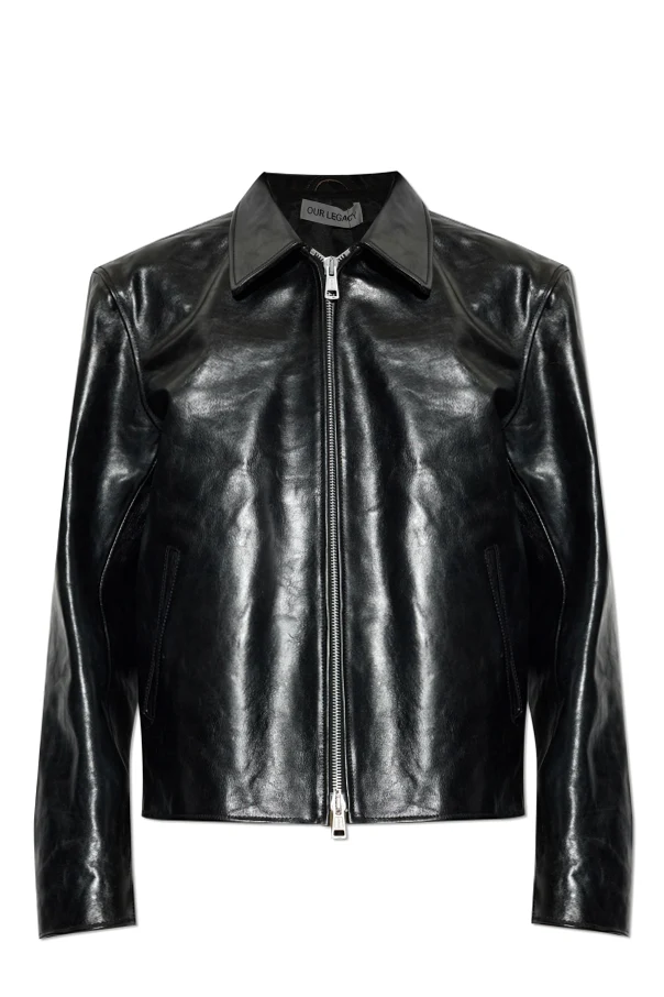 CZARNY Kurtka skórzana