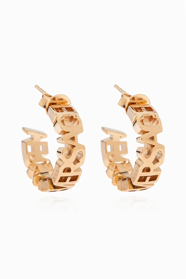 GOLD Brass earrings with logo