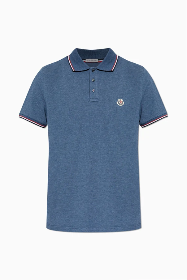 BLAU Polo mit Logo-Patch