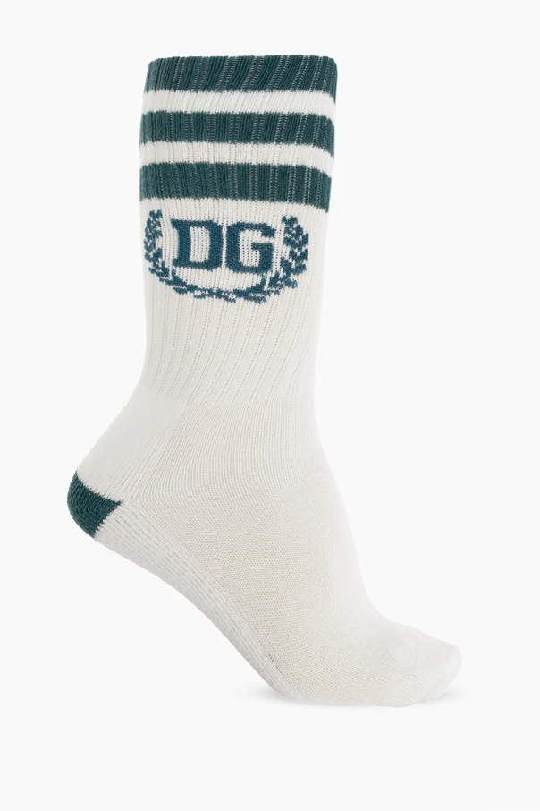 WHITE Cotton socks with logo