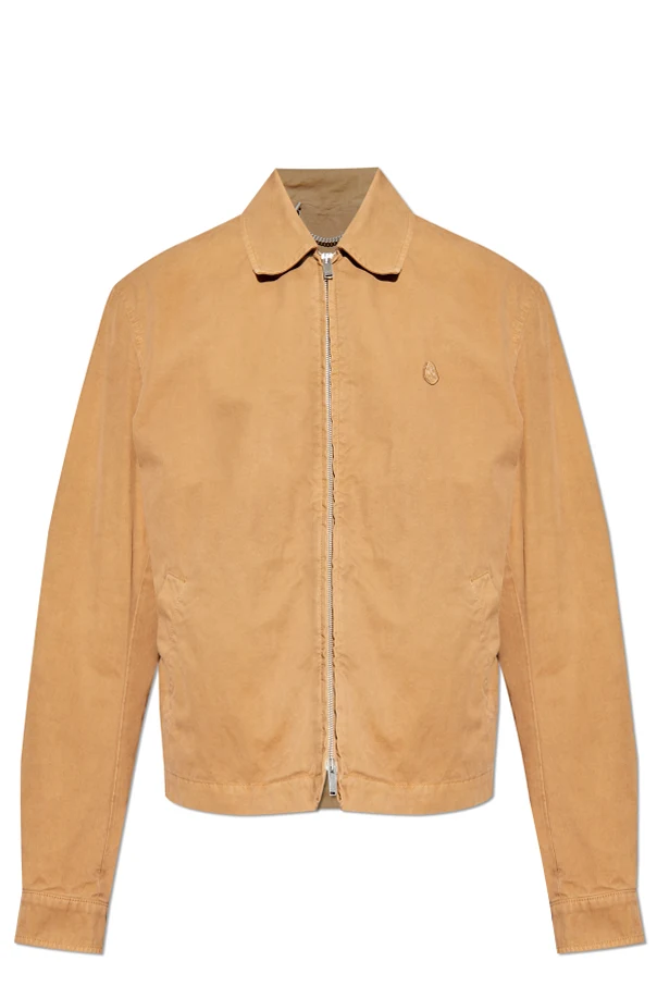BEIGE Baumwolljacke mit Logo-Aufnäher
